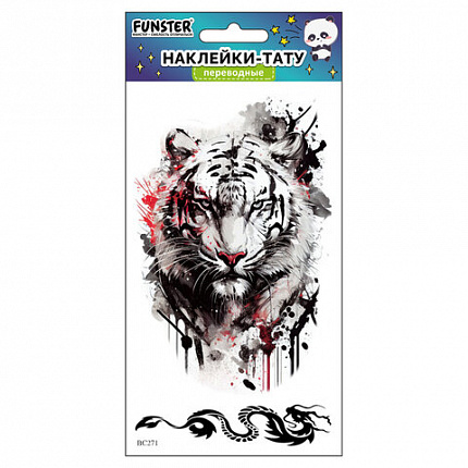Наклейки-тату переводные "Разные", 20,5х10 см, ассорти 12 видов, FUNSTER (ФАНСТЕР), 666102