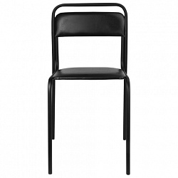 Стул для посетителей СМ 7/7-02, черный каркас, кожзаменитель черный, К-01, СМ 7/7-02 К-01