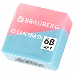 Ластик BRAUBERG "PASTEL COLOR DUO", 34х34х14 мм, квадратный, экологичный ПВХ, ассорти, 272733