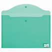 Папка-конверт с кнопкой БОЛЬШОГО ФОРМАТА (305х435 мм), А3, прозрачная, зеленая, 0,18 мм, BRAUBERG, 224033