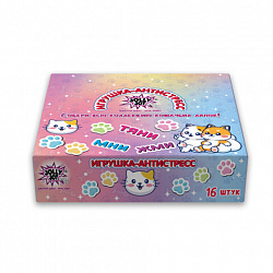 Игрушка-антистресс "ЦВЕТНАЯ КОШАЧЬЯ ЛАПКА С ПОМПОНАМИ", 7х6 см, ассорти 4 вида, дисплей, JOLLY JOT (ДЖОЛЛИ ДЖОТ), 665770