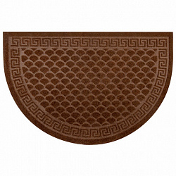 Коврик придверный 60х90 см, ВЕНГЕ, грязезащитный, 430 г/м2, ПОЛУКРУГ, фактурный ЧЕШУЙКИ, ЛЮБАША, 701053