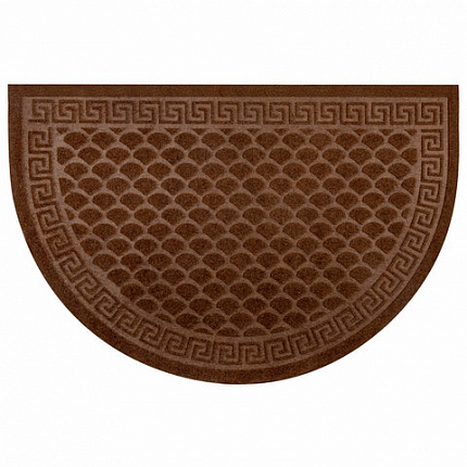 Коврик придверный 60х90 см, ВЕНГЕ, грязезащитный, 430 г/м2, ПОЛУКРУГ, фактурный ЧЕШУЙКИ, ЛЮБАША, 701053