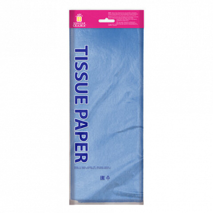 Цветная бумага ТИШЬЮ 17г/м2, 50х66см, 10 листов пастель голубой, ЗОЛОТАЯ СКАЗКА, Код, 116478