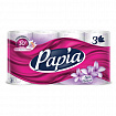 Бумага туалетная быт., спайка 8 шт., 3-слойная (8х16,5 м), PAPIA, аромат "Балийский цветок", 5080738