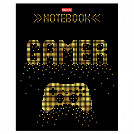 Тетрадь А5 48 л,. HATBER скоба, клетка, матовая ламинация, 3D-фольга, "Для мальчиков" (микс), 087357, 48Т5лофВ1