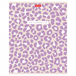 Тетрадь А5 48 л., HATBER, скоба, клетка, обложка картон, тиснение, LEO-принт (микс в спайке), 092970, 48Т5тВ1