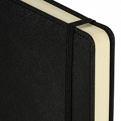 Ежедневник недатированный А5 138х213 мм, BRAUBERG "Base", под кожу, 160 л., черный, 116255