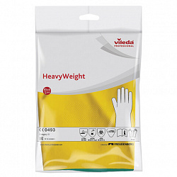 Перчатки VILEDA латекс-неопреновые МНОГОРАЗОВЫЕ х/б напыление, СВЕРХПРОЧНЫЕ, размер L (большой), зеленые/желтые, 174307