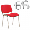 Стул для персонала и посетителей BRABIX "Iso CF-001", хромированный каркас, ткань красная с черным, 531423
