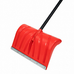 Лопата снеговая 50х34см "ПРОРАБ" ребра жесткости, планка на клепках СУПЕРПРОЧНАЯ, первичное сырье, черенок с V-ручкой, КРАСНАЯ, ГРАНДМАСТЕР, 700331