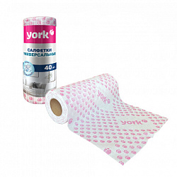 Салфетки ВИСКОЗНЫЕ, Тюльпан Премиум, 25х40см, РУЛОН 40шт, 60г/м2, YORK, 020480