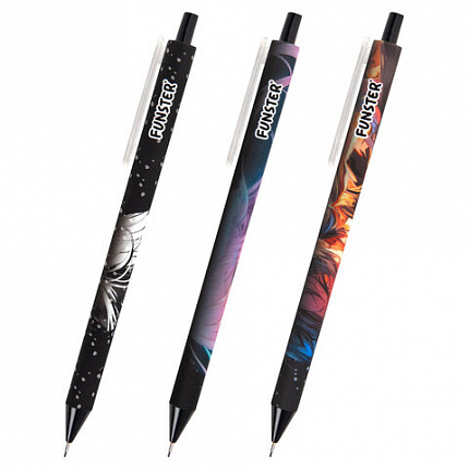 Карандаш механический 0,7 мм с принтом FUNSTER "ANIME", корпус soft-touch ассорти, 182059