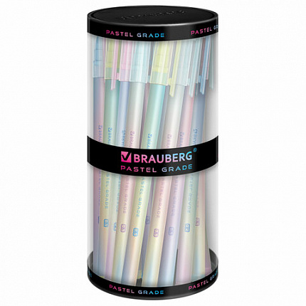 Ручка гелевая BRAUBERG GRADE PASTEL, СИНЯЯ, игольчатый узел 0,5 мм, линия письма 0,3 мм, 144284