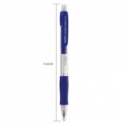 Карандаш механический 0,5 мм, PILOT H-185 "Super Grip", ластик, резиновый грип, корпус синий, H-185-SL, Н-185