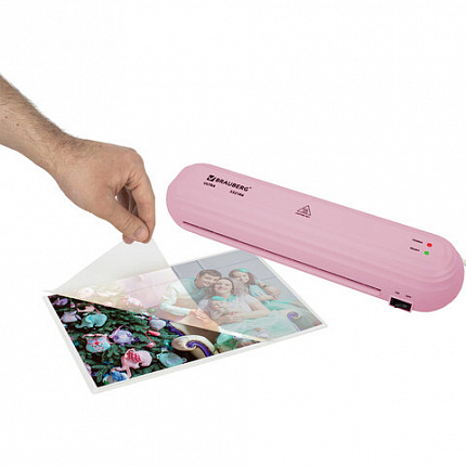 Ламинатор BRAUBERG ULTRA PM235P, РОЗОВЫЙ, формат A4, толщина пленки 60-150 мкм, скорость 30 см/мин, 532186