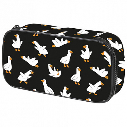 Пенал-косметичка BRAUBERG, 1 отделение, органайзер, полиэстер, 22х11,5x6 см, "Сrazy geese", 274614