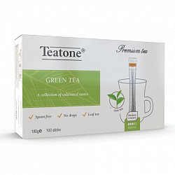 Чай TEATONE "Green tea" зеленый классический, 100 стиков по 1,8 г, 1241