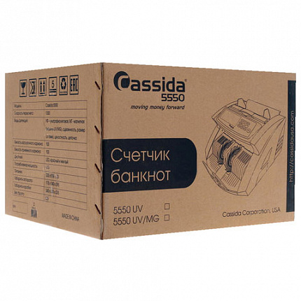 Счетчик банкнот CASSIDA 5550 UV, 1300 банкнот/мин, УФ-детекция, фасовка