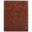 Тетрадь на кольцах БОЛЬШАЯ А4 (240х310 мм), 120 листов, под кожу, клетка, BRAUBERG "Main", коричневый, 404511