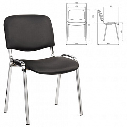 Стул для персонала и посетителей "ИЗО", хромированный каркас, кожзам черный Z-11, К3