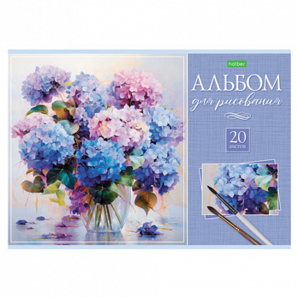 Альбом для рисования А4 20 л., скоба, обложка офсет, HATBER ECO, 205х290 мм, "Искусство букета", 085857, 20А4C