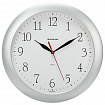 Часы настенные TROYKATIME (TROYKA) 11170113, круг, белые, серебристая рамка, 29х29х3,5 см