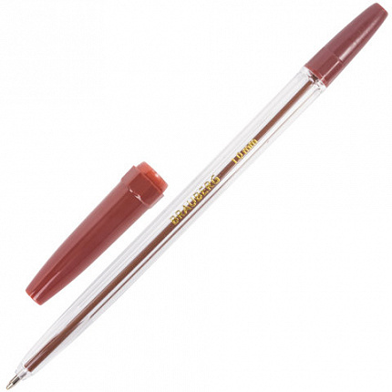 Ручки шариковые BRAUBERG, НАБОР 10 шт., АССОРТИ, "Line", корпус прозрачный, узел 1 мм, линия письма 0,5 мм, 141874