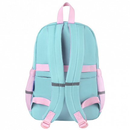 Рюкзак BRAUBERG PASTEL с термонашивками в комплекте, "Funny clouds", мятный, 40х29х14 см, 271421