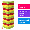 Игра настольная "ЦВЕТНАЯ БАШНЯ", 48 окрашенных деревянных блоков + кубик, ЗОЛОТАЯ СКАЗКА, 662295
