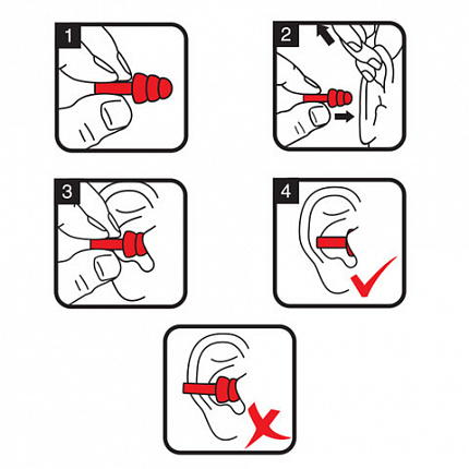 Беруши многоразовые силиконовые со шнурком, 1 пара в контейнере, SNR 37 дБ, RABBITEX (РАББИТЕКС), 671317