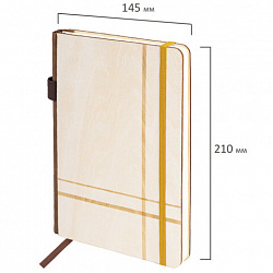 Ежедневник недатированный А5 145х210мм BRAUBERG "Natural", резинка, держатель 160л, деревянный, 117136
