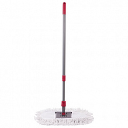 Швабра-рамка для СУХОЙ УБОРКИ, 40 см, телескопический черенок из нержавеющей стали 125 см, МОП хлопок, LAIMA, 603605