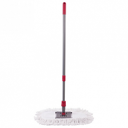 Швабра-рамка для СУХОЙ УБОРКИ, 40 см, телескопический черенок из нержавеющей стали 125 см, МОП хлопок, LAIMA, 603605