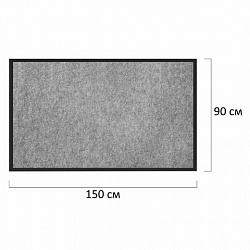 Коврик придверный 90х150 см, СЕРЫЙ, влаго-грязезащитный, 300 г/м2, мелкий рубчик, PRIMILA (ПРИМИЛА) STANDARD, 701021