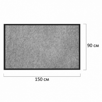 Коврик придверный 90х150 см, СЕРЫЙ, влаго-грязезащитный, 300 г/м2, мелкий рубчик, PRIMILA (ПРИМИЛА) STANDARD, 701021