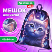 Мешок для обуви BRAUBERG KIDS, с петлей, 42х34 см, "Любознательный кот", 273434