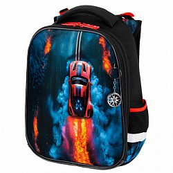 Ранец BRAUBERG PREMIUM, 2 отделения, с брелоком, "Foggy car", 3D-панель, 38х29х16 см, 273103