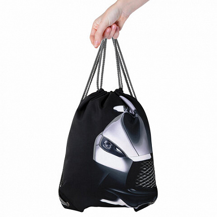 Мешок для обуви BRAUBERG PREMIUM, карман, подкладка, светоотражайка, 43х33 см, "Быстрая машина", 271623