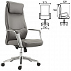 Кресло офисное BRABIX PREMIUM "Jazz EX-757", синхромеханизм, алюминий, экокожа, серое, 532490