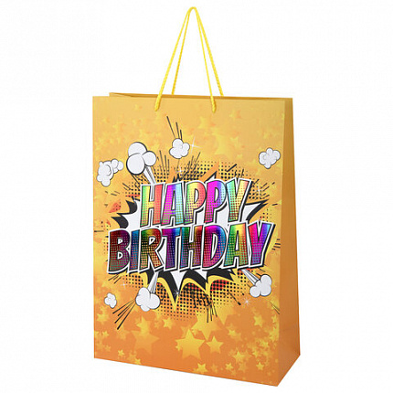 Пакет подарочный (1 штука) 33х13х45 см (XL), "Birthday Collection", ассорти, фольга, ЗОЛОТАЯ СКАЗКА, 700826
