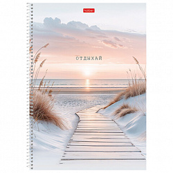 Тетрадь А4 96 л., HATBER, спираль, клетка, матовая ламинация, "В моменте" (микс в спайке), 093591, 96Т4лВ1сп