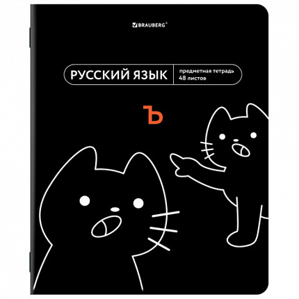 Тетрадь предметная МЕМЫ 48 л., TWIN-лак, РУССКИЙ ЯЗЫК, линия, подсказ, BRAUBERG, 405105