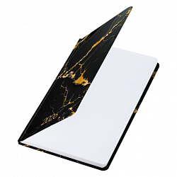 Ежедневник датированный 2026 с резинкой 145х203 мм, А5, BRAUBERG, твердый, фольга, "Черный мрамор", 117338