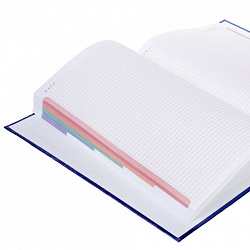 Блокнот А5 167х216 мм, 80 л., твёрдый, бумвинил "METALLIC", клетка, блок 5 цв., HATBER, синий, 084780, 80ББ5В1