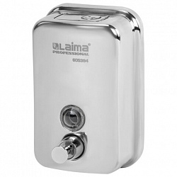 Дозатор для жидкого мыла LAIMA PROFESSIONAL INOX (гарантия 3 года), 0,5 л, нержавеющая сталь, зеркальный, 605394