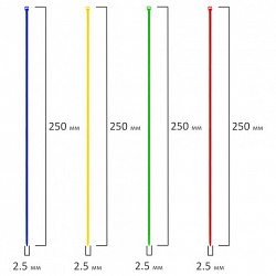 Стяжки (хомуты) нейлоновые сверхпрочные ЦВЕТНЫЕ в тубе 2,5х200 мм, КОМПЛЕКТ 200 шт., SONNEN, 607925