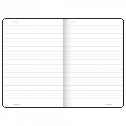 Блокнот А5 (135х205 мм), BRAUBERG "TOUCH", под кожу, 80 л., линия, черный, 113409