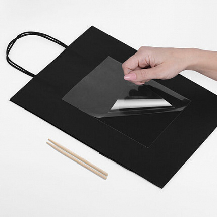 Пакет подарочный КОМПЛЕКТ 7 штук, 26x13x32 см, скретч-слой + стилус, "Black Kraft", ЗОЛОТАЯ СКАЗКА, 591970