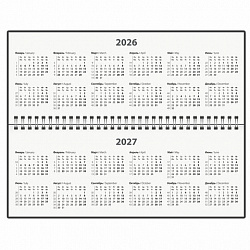 Планинг датированный 2026 285х112 мм, STAFF, гребень, картонная обложка, 64 л., "Россия", 117362